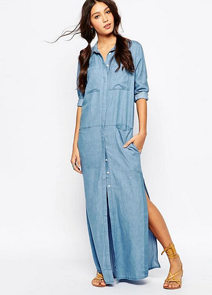 Макси платье рубашка
