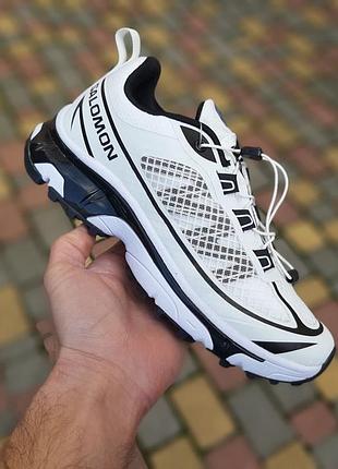 Стильні чоловічі кросівки. salomon xt-6 ft (білі з чорним).