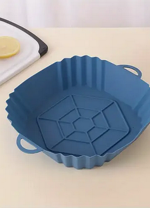 Силиконовая форма для аэрогриля мультипечи ребристая ren-231 15.5 см синий