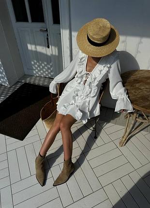 Платье с воланами из крепа 8