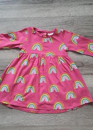 Платье с длинным рукавом розовое next 9-12мес 80см