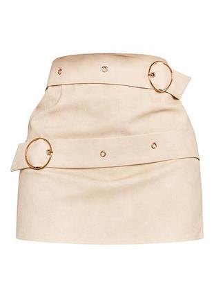 Жіноча міні спідниця з еко шкіри