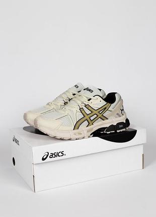 Женские кроссовки asics gel-kahana 8 white beige, весна-лето, кожа текстиль, размер 37,38,40