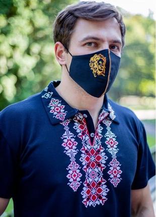 Захисні багаторазові маски з вишивкою (100% бавовна)3 фото