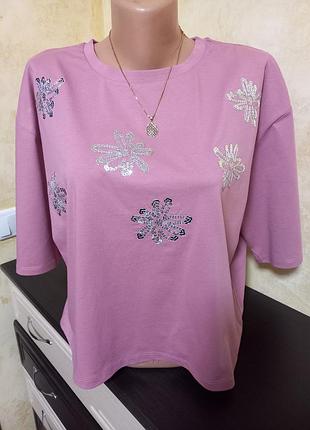 Футболка нова next 100% котон рожева l-xl