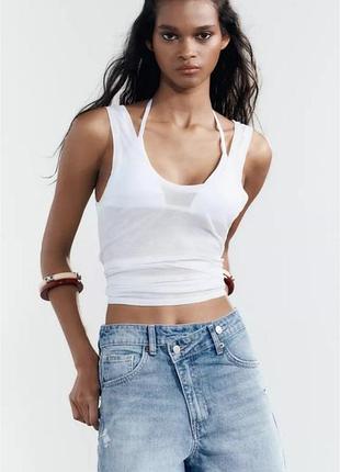 Шорты женские голубые с подертостями zara new2 фото