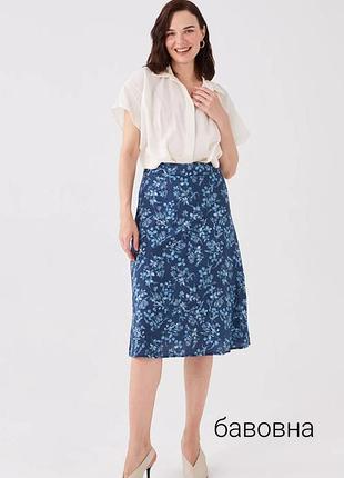 Оригинальная хлопковая юбка-миди m&amp;s mode из натуральной ткани хлопка