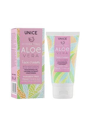 Крем для обличчя з алое вера - unice hydrating aloe vera face cream 70ml