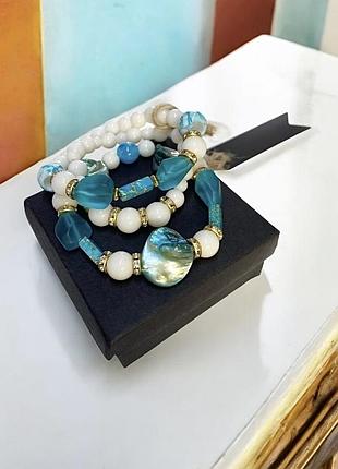 Браслеты с натуральным камнем «санторини»