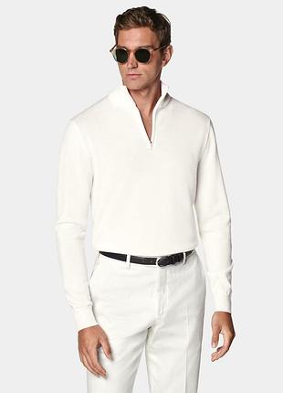 Светр із застібкою на половину довжини suitsupply off-key-chains merino half zip