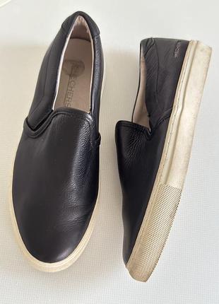 Кожаные слипоны кеды skechers