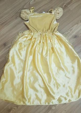 Нарядное шикарное платье белль disney девочке 5-6-7 л 110-116-122 см4 фото