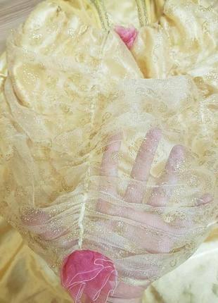 Нарядное шикарное платье белль disney девочке 5-6-7 л 110-116-122 см5 фото