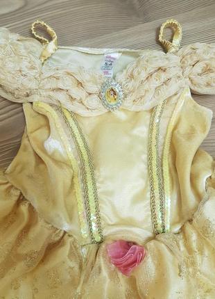 Нарядное шикарное платье белль disney девочке 5-6-7 л 110-116-122 см6 фото