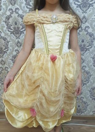 Нарядное шикарное платье белль disney девочке 5-6-7 л 110-116-122 см2 фото