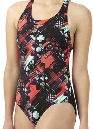 Черный спортивный купальник speedo женский яркий цельный бренд оригинал