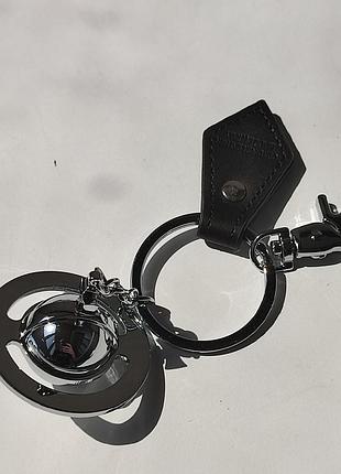 Оригінал! vivienne westwood 3d orb keyring women silver, black, шкіряний брилок срібного кольору вів'єн вествуд man