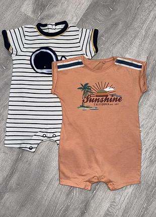Набор песочников , летних ромперов next, 3-6мес