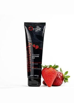 Змазка лубрикант зі смаком полуниці на водній основі orgie lube tube strawberry 100 мл оральна
