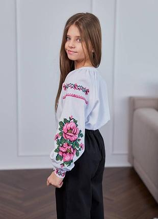 Вышиванка детская одежда вышитая блузка вышиванная рубашка для девочки