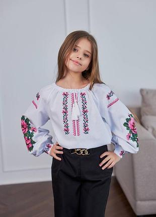 Вышиванка детская одежда вышитая блузка вышиванная рубашка для девочки