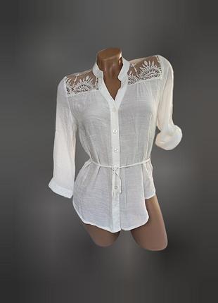 Блузка - сорочка молодіжна з кружевом