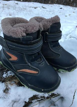 Кожаные зимние ботинки сапоги на овчине2 фото