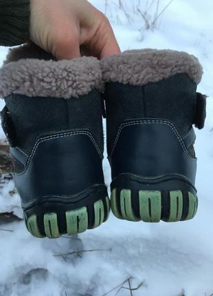 Кожаные зимние ботинки сапоги на овчине5 фото