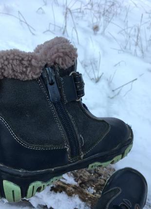 Кожаные зимние ботинки сапоги на овчине7 фото