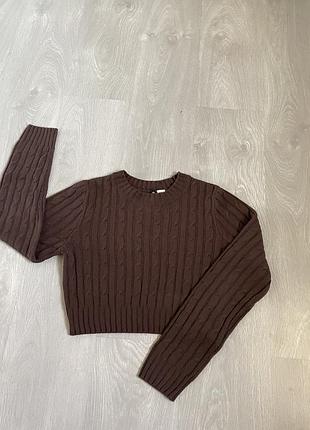 Женский коричневый свечер в рубчик от h&m