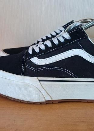 Кроссовки кеды на платформе vans old skool stacked р.40 ст25.5см кожа оригинал