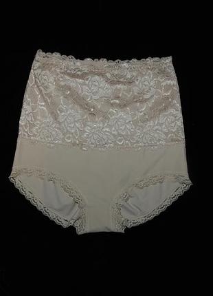 Розкішні високі корегуючі формуючі нюдові мереживні труси трусики утяжка з мереживним декором george