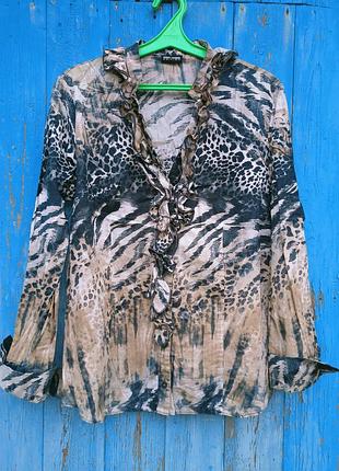 Блузка батистовая с принтом животных ,44-48разм, gerry weber