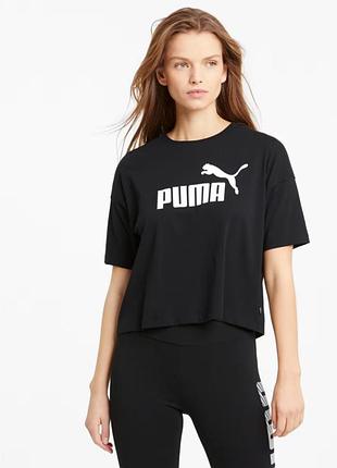 Футболка чорна оверсайз футболка чорна вкорочена футболка puma