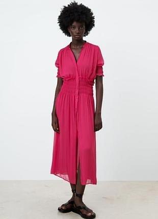 Сукня рожева шифонова  zara