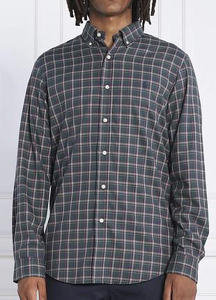 Крута сорочка polo ralph lauren slim fit twill checked shirt green/cream