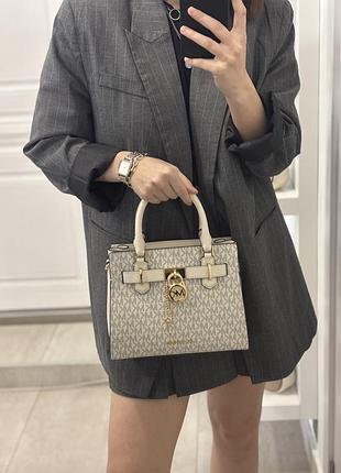 Сумка брендова michael kors hamilton small leather satchel оригінал4 фото