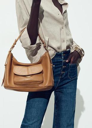 Сумка з двома ремінцями та кишенею zara