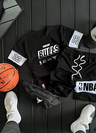 Летний комплект nba футболка шорты кепка бананка