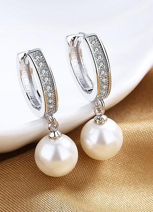 Серьги с жемчужиной