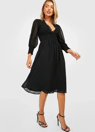 Роскошное платье миди в горошек