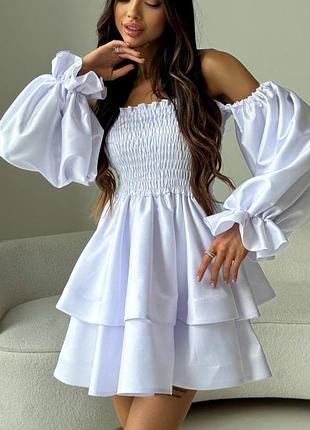 Чарівна вишукана міні сукня пишна об'ємні рукава, плаття, платье вечернее атлкс
