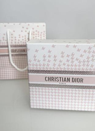 Подарункове пакування (пакет і коробка) dior. рожеве
