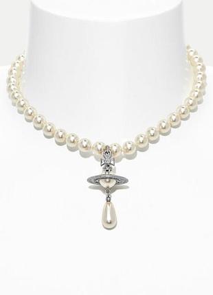 Роскошное колье с жемчугом бусы ожерелье vivienne westwood сатурн кулон