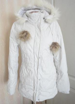 Зимняя куртка белая на флисе р.12 (ог 96, рукав 62)