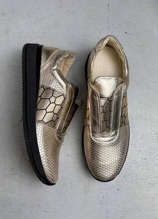 Сліпони жіночі золоті шкіра