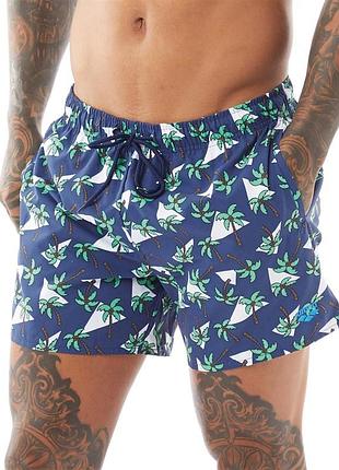 Мужские пляжные шорты arena fantasy short navy-white-green