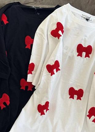 Футболка "бантик" чорна та біла