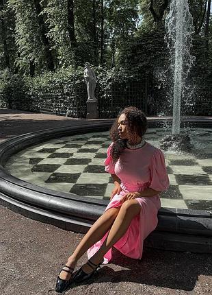 Льняное платье с открытой спиной4 фото