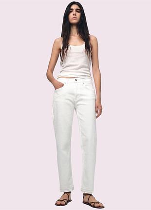 Джинси жіночі укорочені zara 36 р. білі